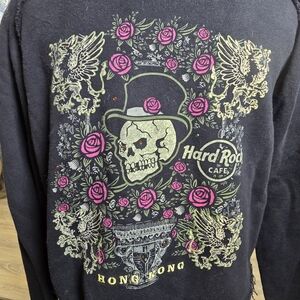 🔥 Hard Rock Cafe Hong Kong Gothic Skull Zip Hoodie | XL